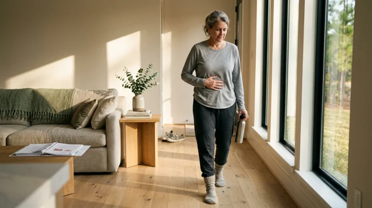 Patient walking comfortably at home on Day 1 of recovery after robotic gallbladder surgery in the Tomball, Texas area