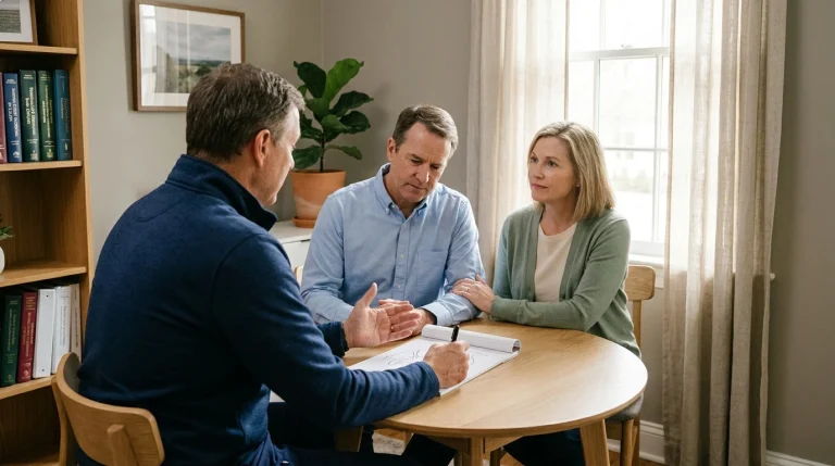 Couple meeting with a surgeon to discuss nerve-sparing rectal cancer surgery options in Tomball, Texas