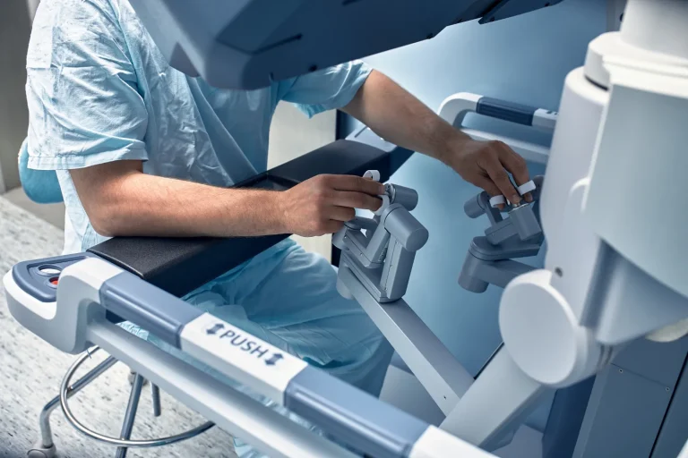 doctor using surgical robot inside modern hospital 2026 09 21 11 26 31 utc